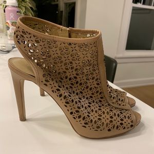Ann Taylor Laser Cutout Leather Booties